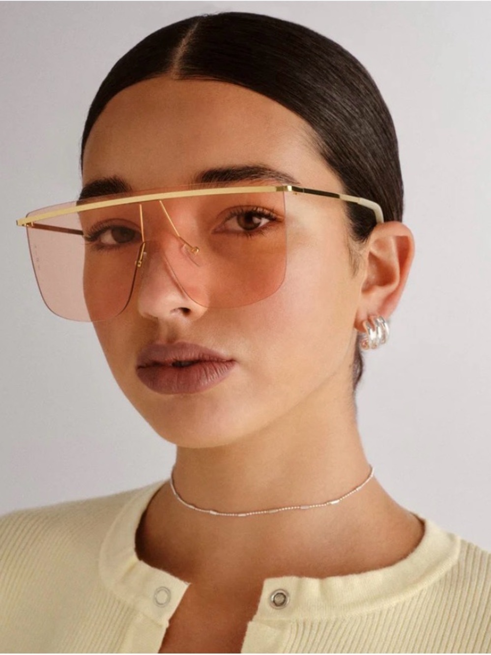New without tags AIRE Rose Gold Shield 🛡️ retro 70s Sunglasses